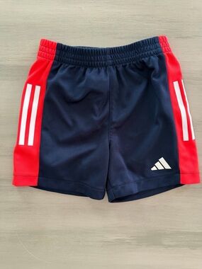 Adidas Toddler 2T Kids Navy & Red Athletic Shorts GUC